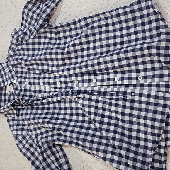 J. Crew Kids Navy and White Checkered Button Down Shirt - Picture 3 of 5